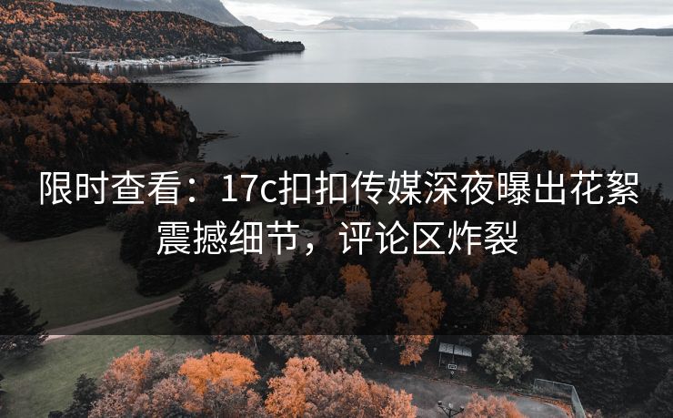 限时查看：17c扣扣传媒深夜曝出花絮震撼细节，评论区炸裂