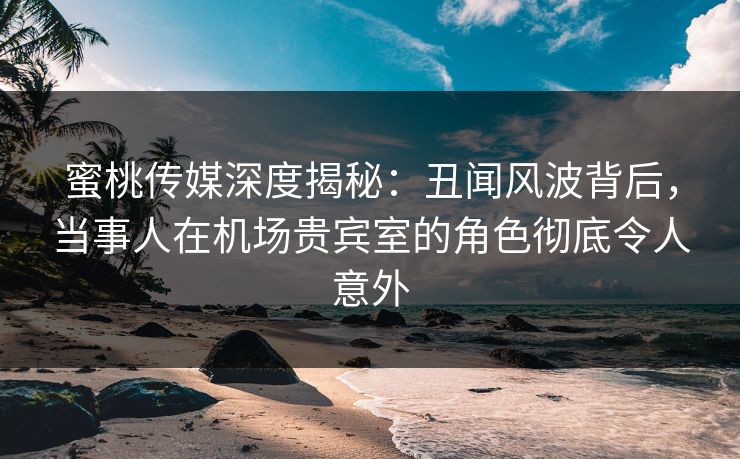 蜜桃传媒深度揭秘：丑闻风波背后，当事人在机场贵宾室的角色彻底令人意外